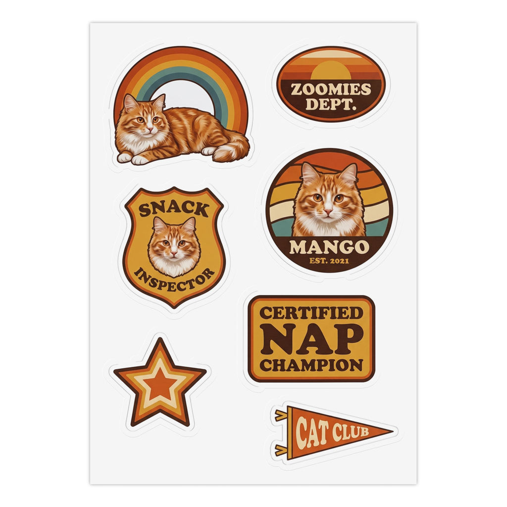 Actual print layout of the sticker sheet (sample cat)