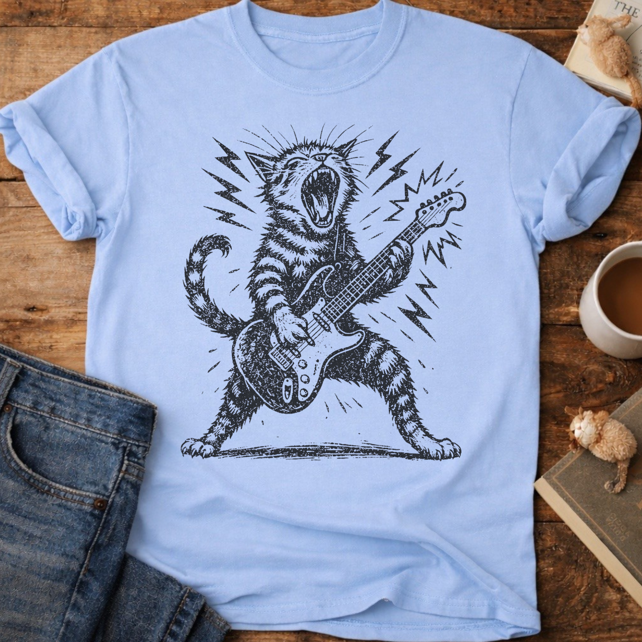 Cat Rock Guitar T-Shirt
