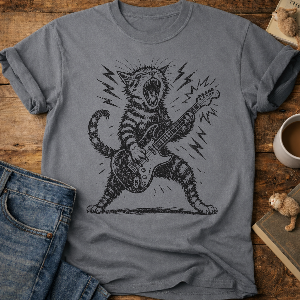 Cat Rock Guitar T-Shirt