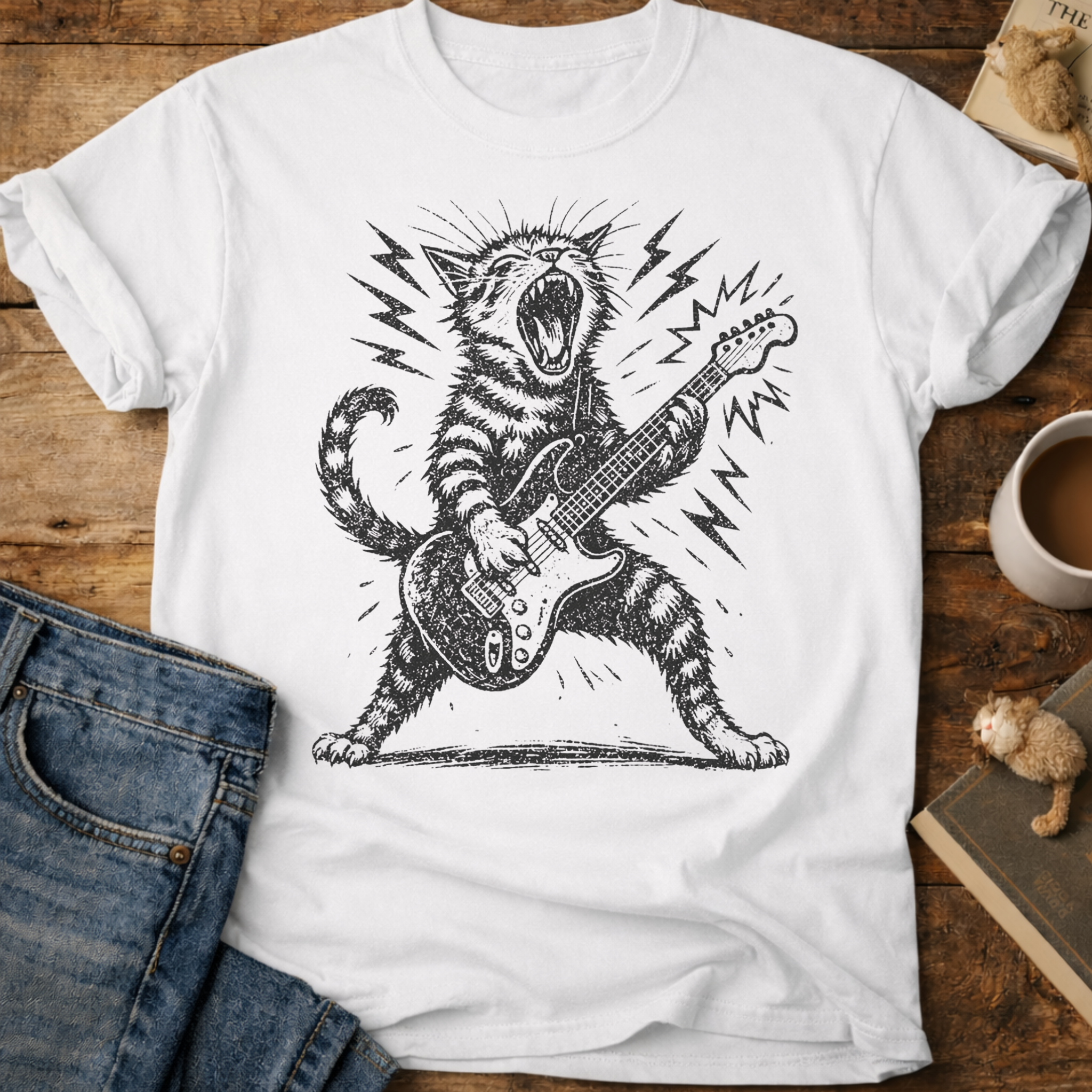 Cat Rock Guitar T-Shirt