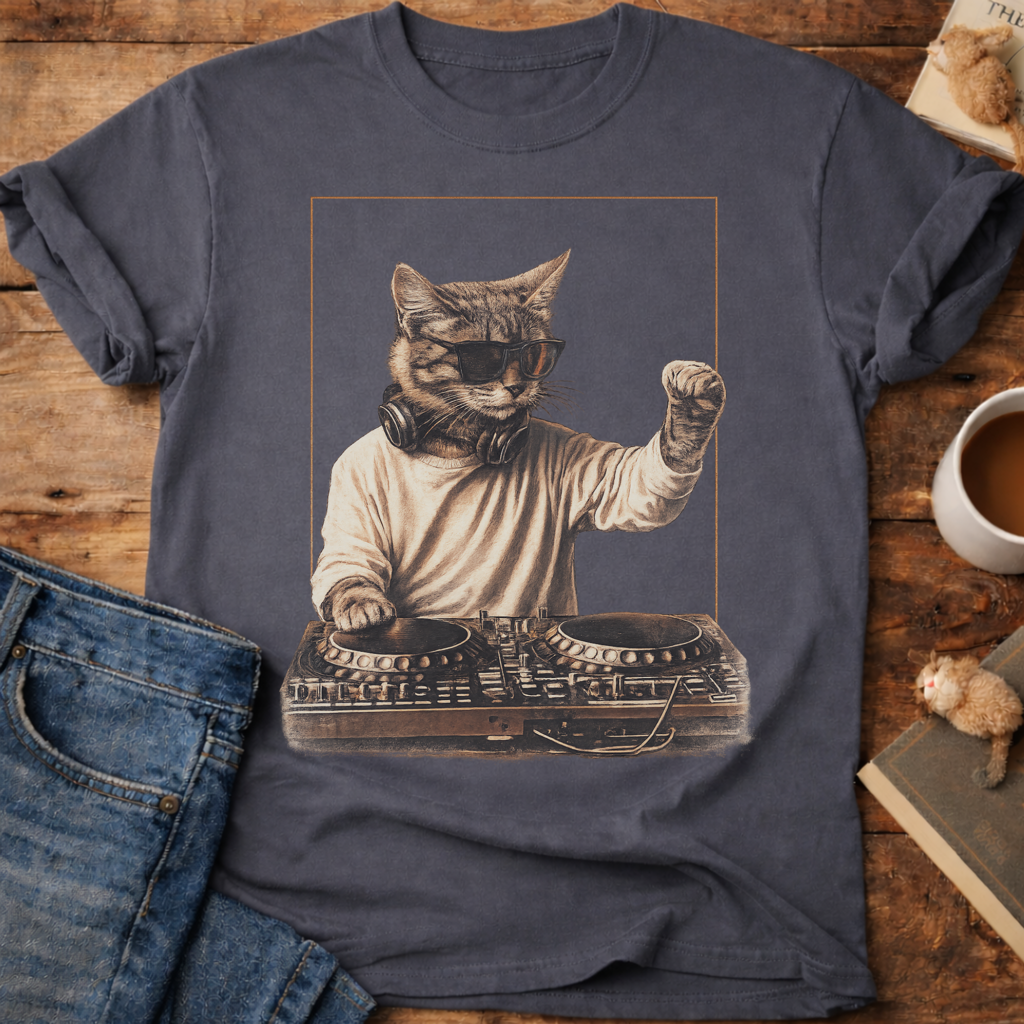 DJ Cat Retro T-Shirt