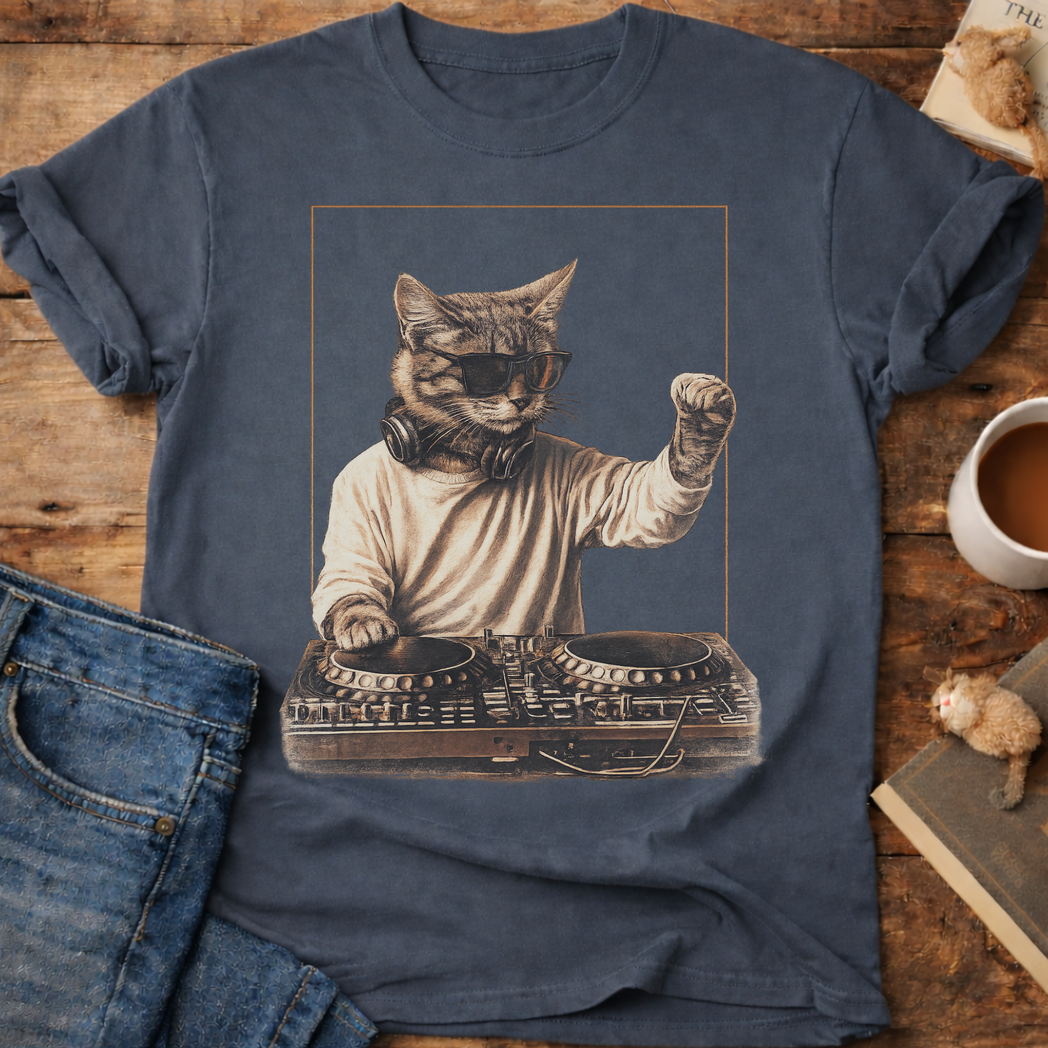 DJ Cat Retro T-Shirt