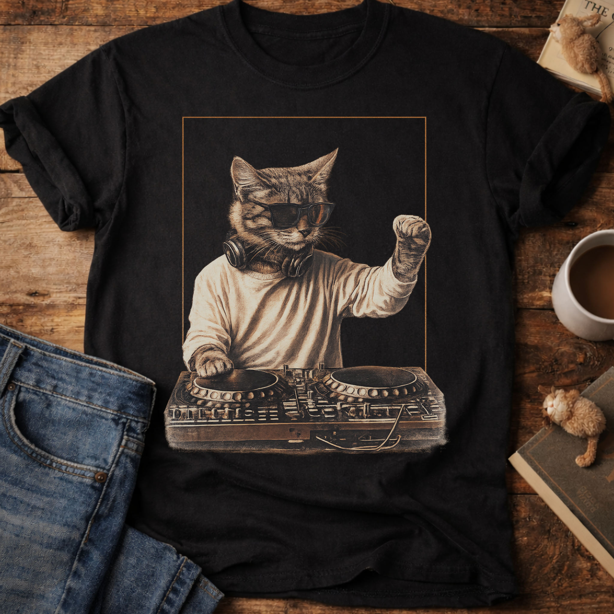 DJ Cat Retro T-Shirt