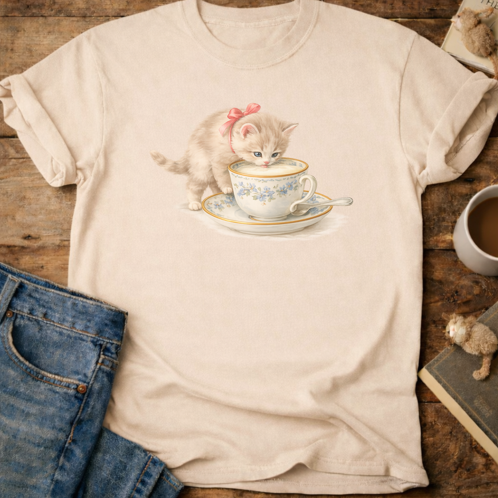 Cat in Teacup T-Shirt
