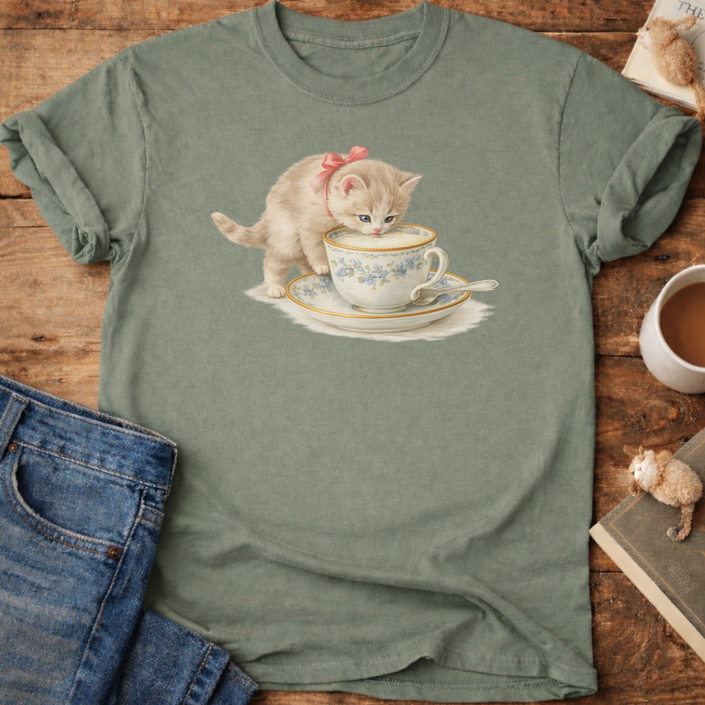 Cat in Teacup T-Shirt