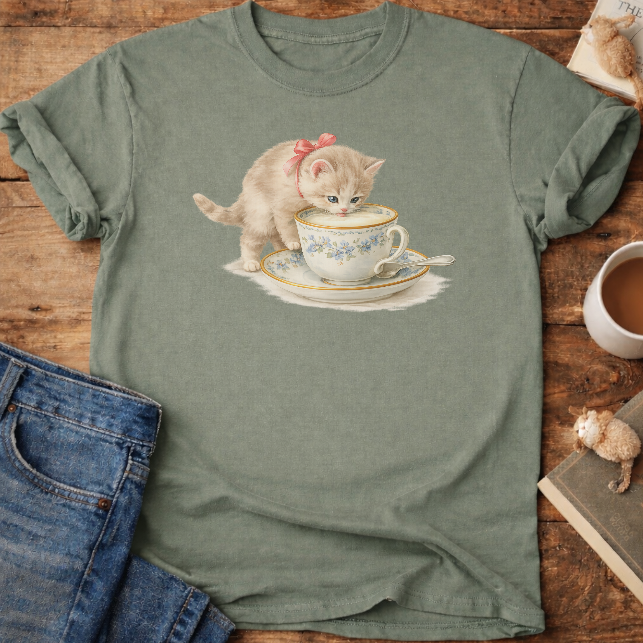 Cat in Teacup T-Shirt
