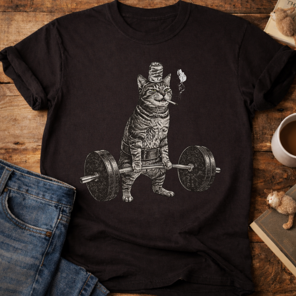 Weightlifting Cat T-Shirt