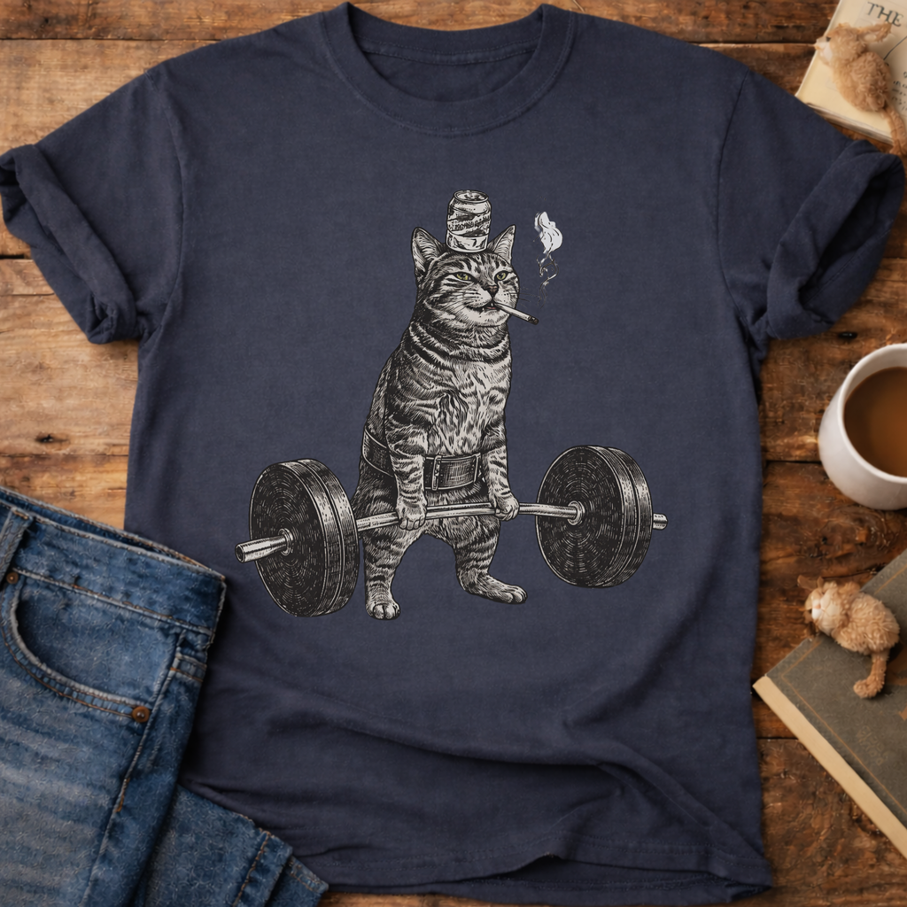 Weightlifting Cat T-Shirt