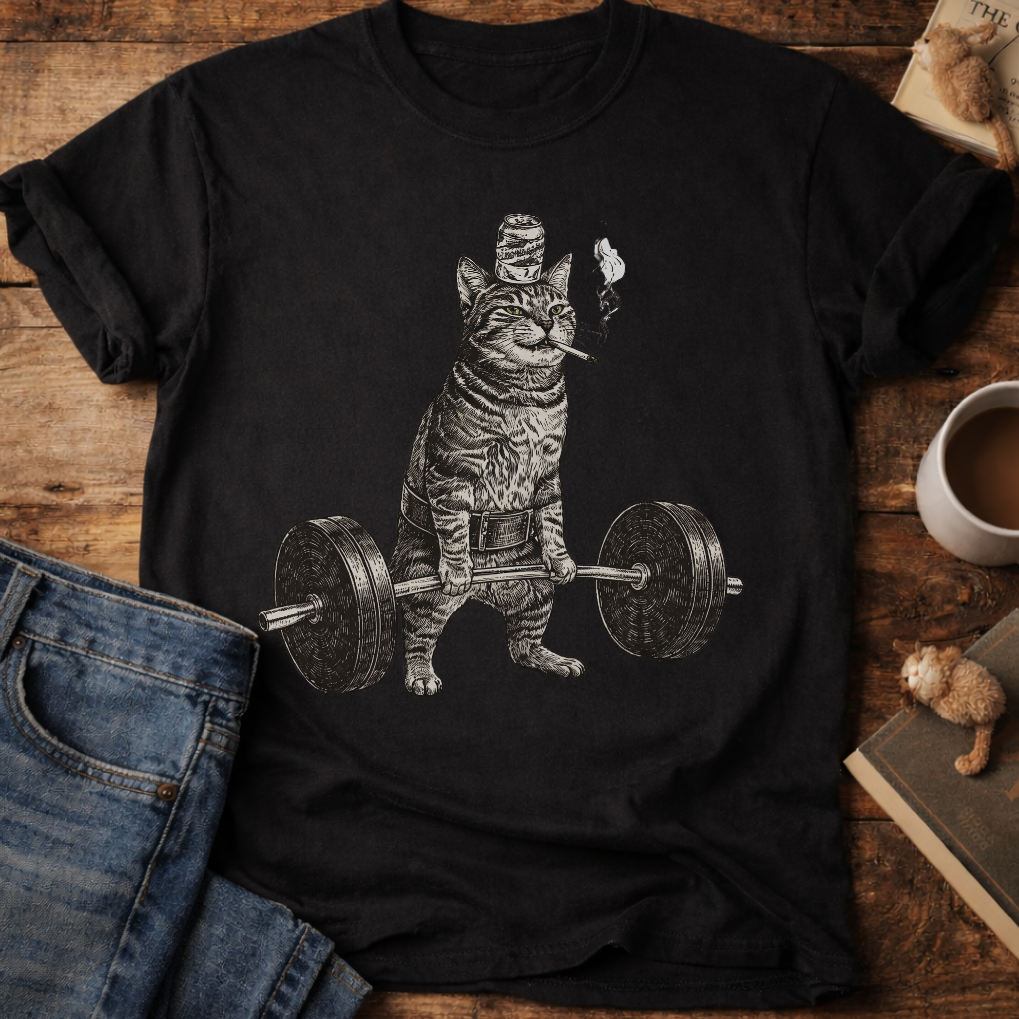 Weightlifting Cat T-Shirt