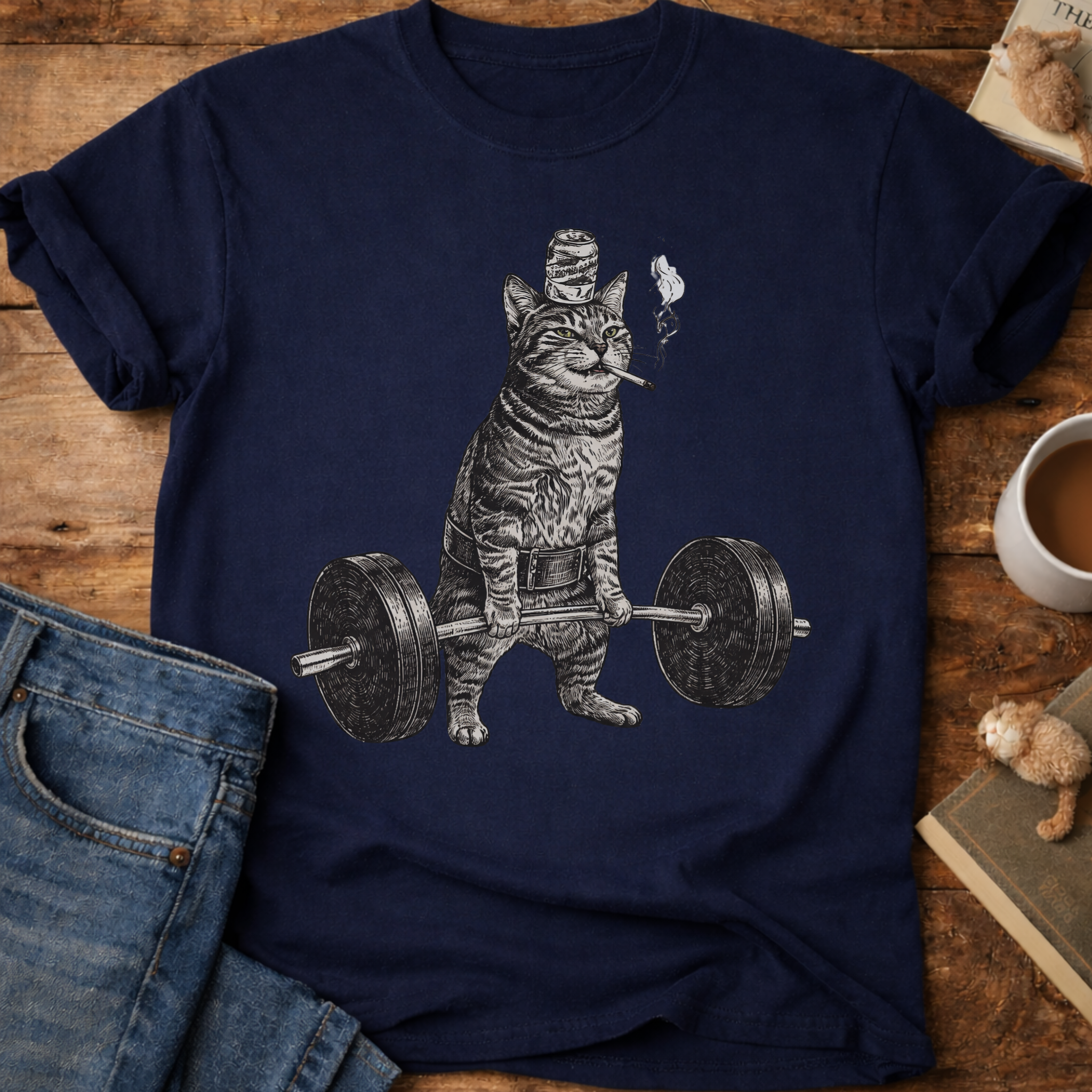 Weightlifting Cat T-Shirt