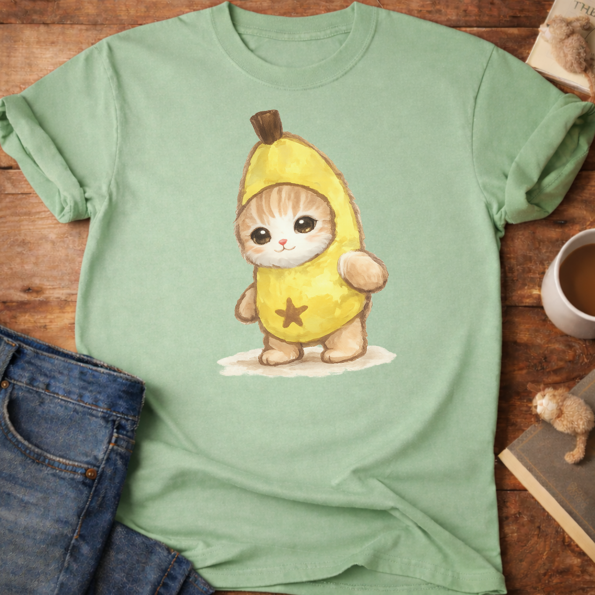 Cute Banana Kitten T-Shirt