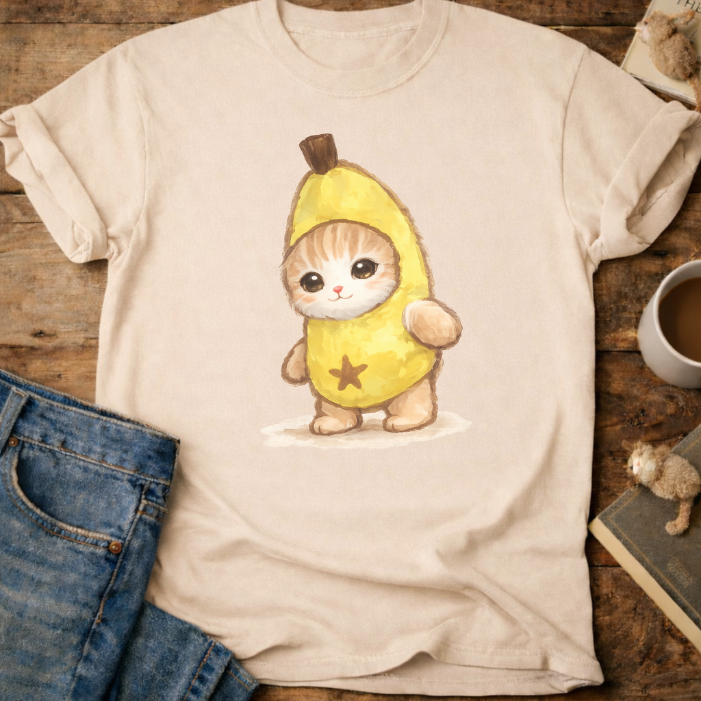 Cute Banana Kitten T-Shirt