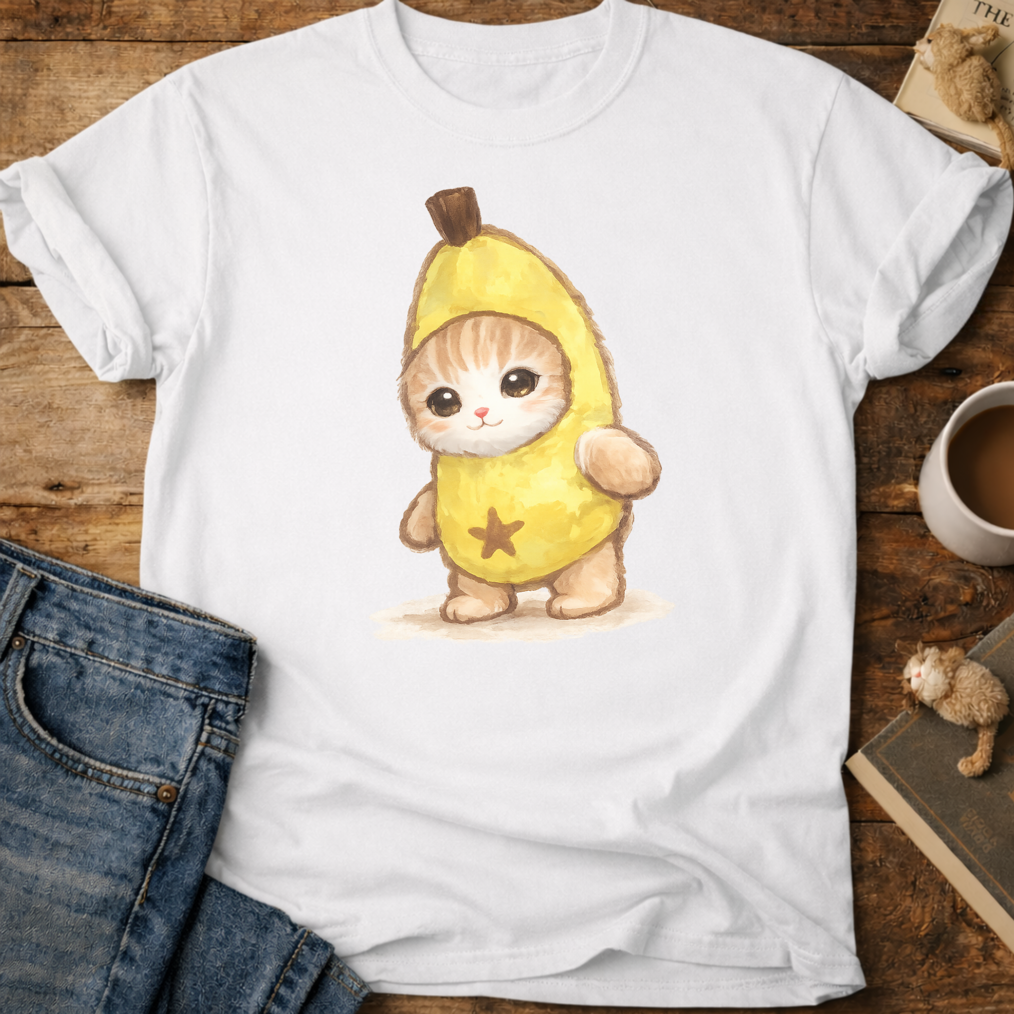 Cute Banana Kitten T-Shirt