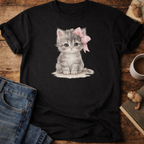 Cute Kitten with Pink Bow T-Shirt