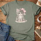 Cute Kitten with Pink Bow T-Shirt