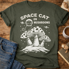 Space Cat on Mushrooms T-Shirt