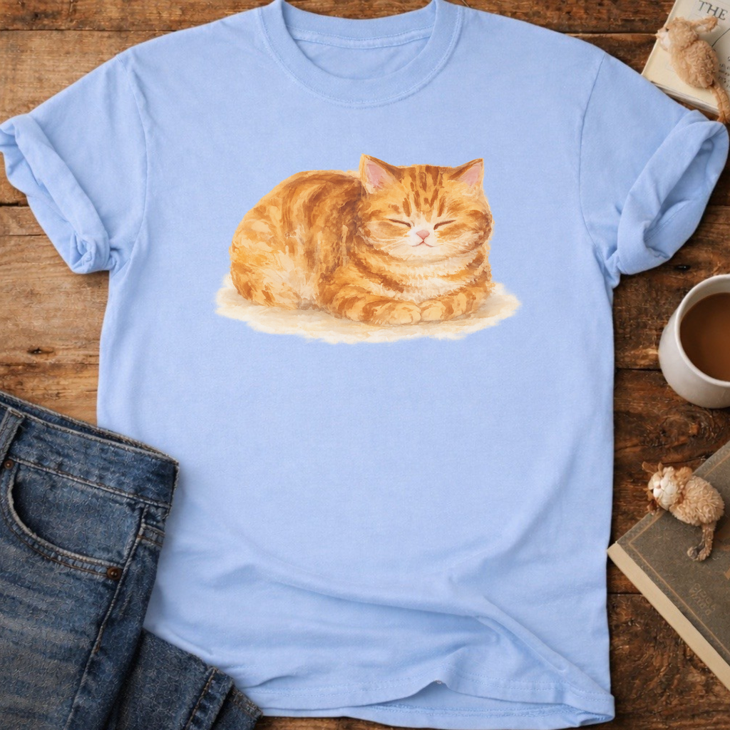 Orange Loafing Cat T-Shirt