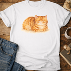 Orange Loafing Cat T-Shirt