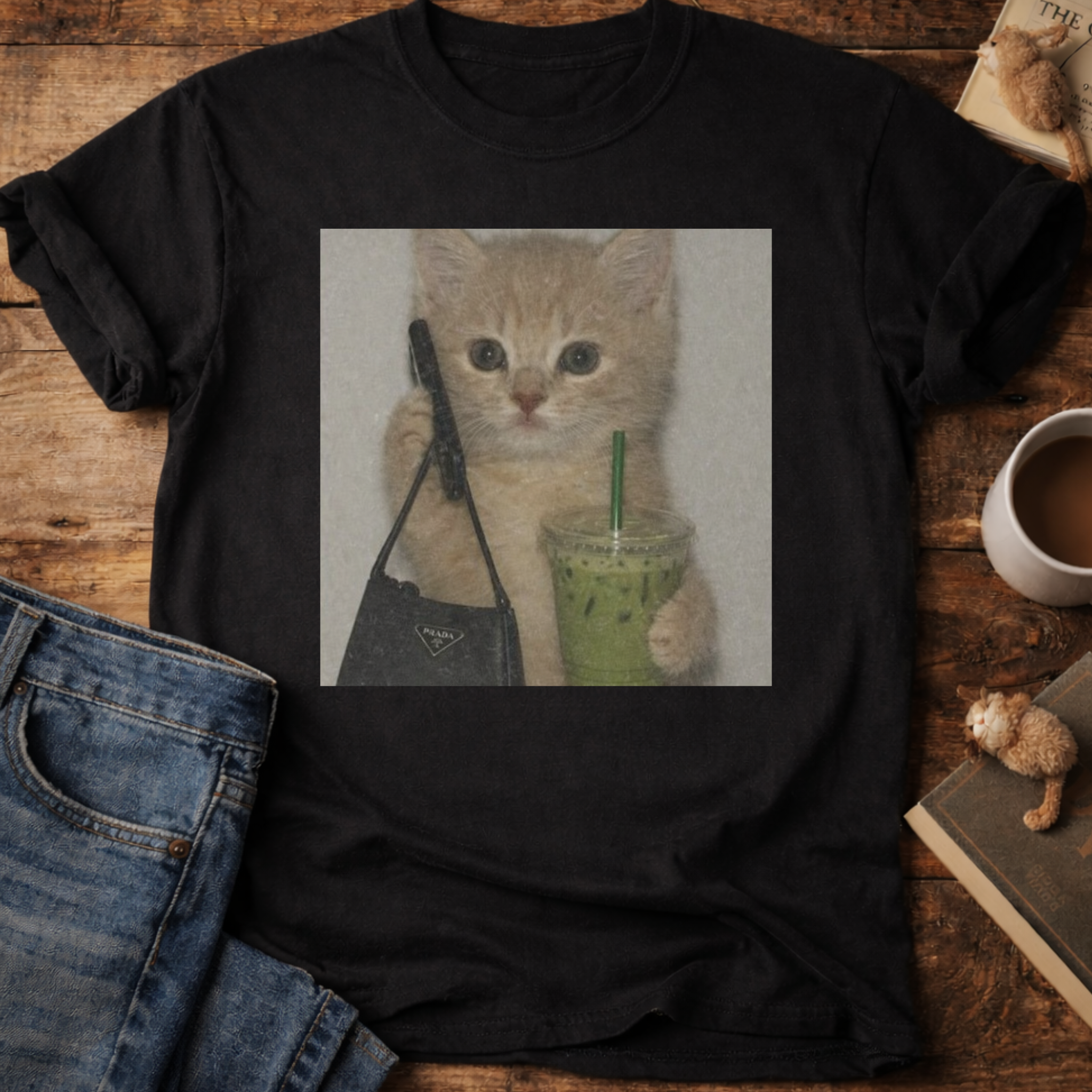 Cute Cat with Matcha T-Shirt