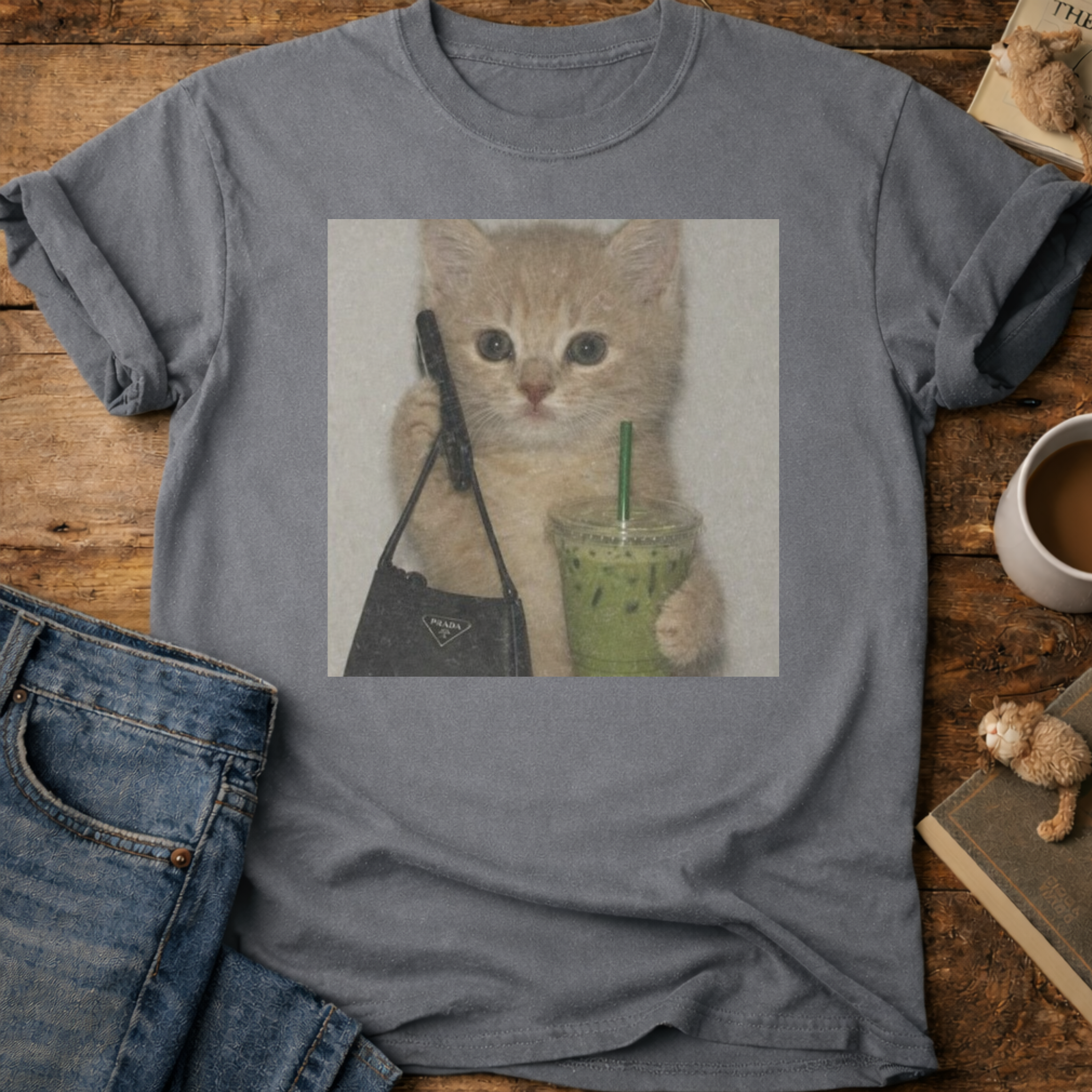 Cute Cat with Matcha T-Shirt