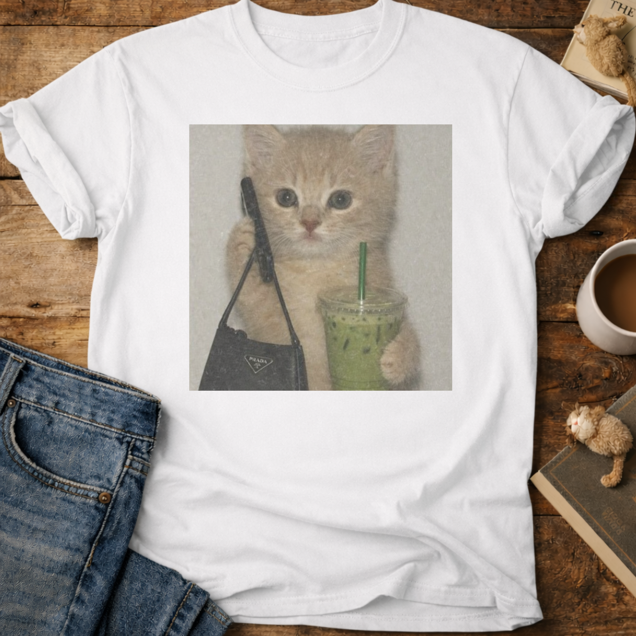 Cute Cat with Matcha T-Shirt
