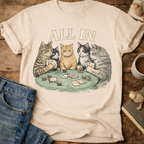 All In Poker Cats T-Shirt