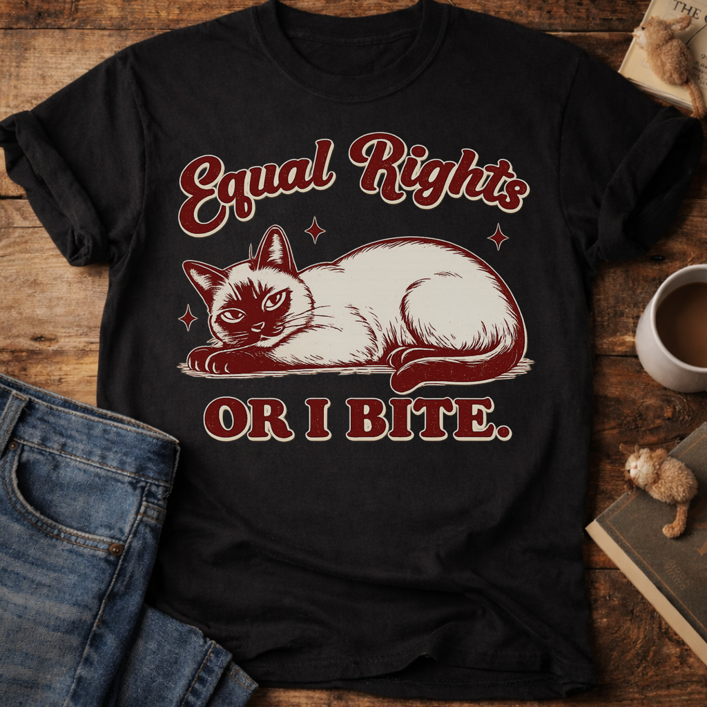 Equal Rights or I Bite Cat T-Shirt