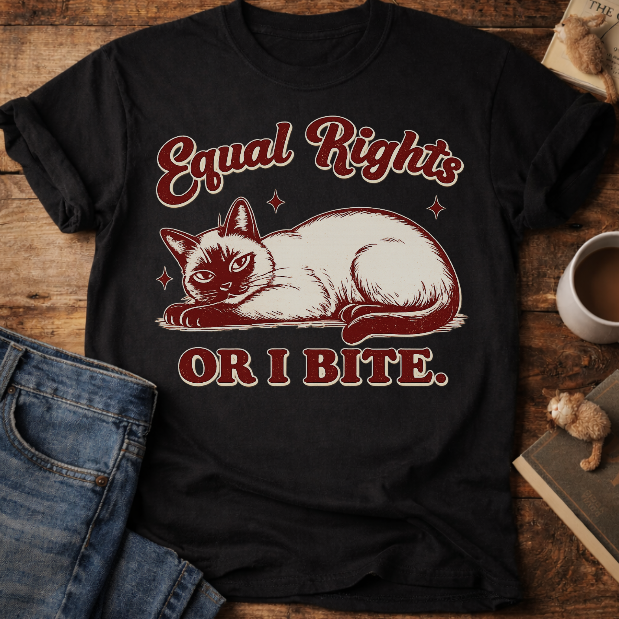 Equal Rights or I Bite Cat T-Shirt