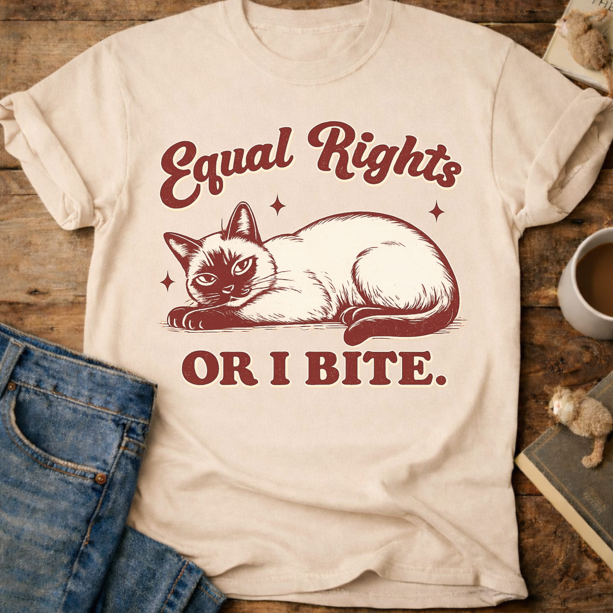 Equal Rights or I Bite Cat T-Shirt