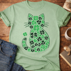 St. Patrick's Day Shamrock Cat T-Shirt