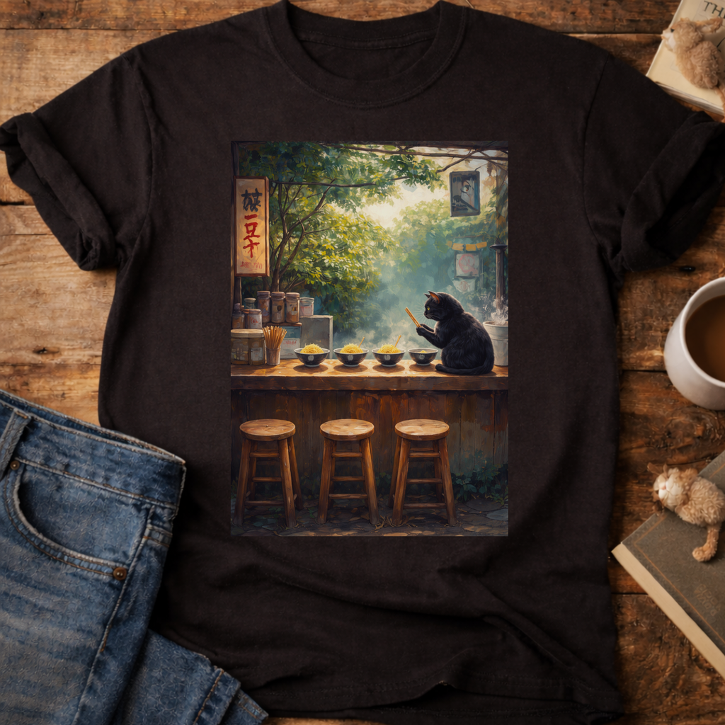 Vintage Cafe Cat T-Shirt