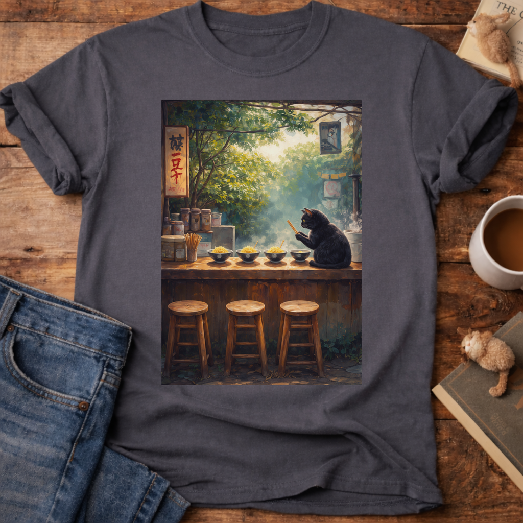Vintage Cafe Cat T-Shirt
