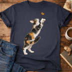 Playful Calico Cat & Butterfly T-Shirt