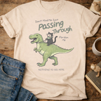 Cat Riding Dinosaur T‑Shirt
