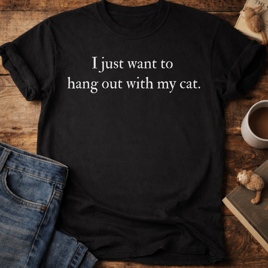 I Just Want to Hang Out with My Cat T-Shirt