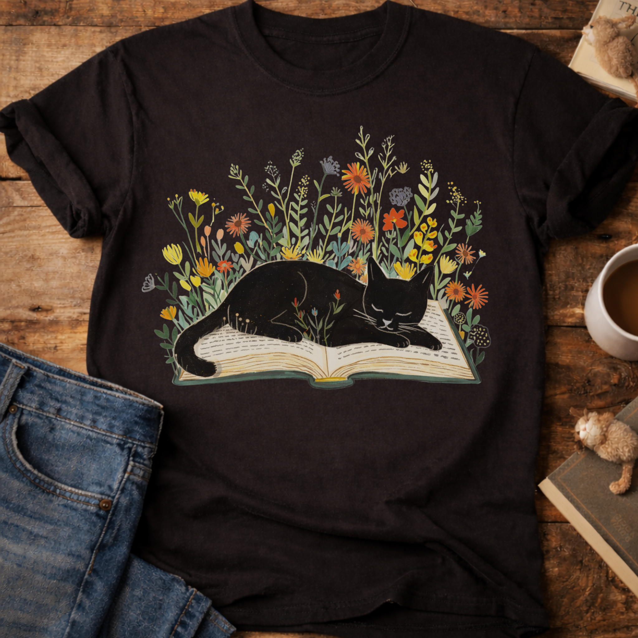 Cat on a Book T-Shirt