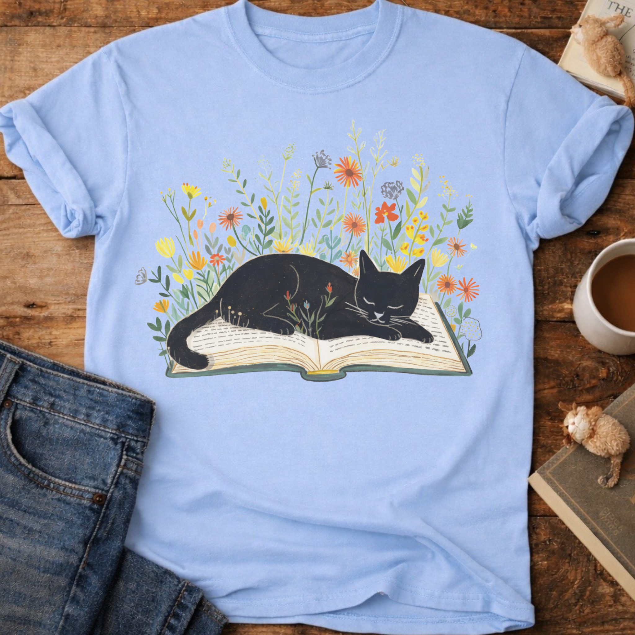 Cat on a Book T-Shirt
