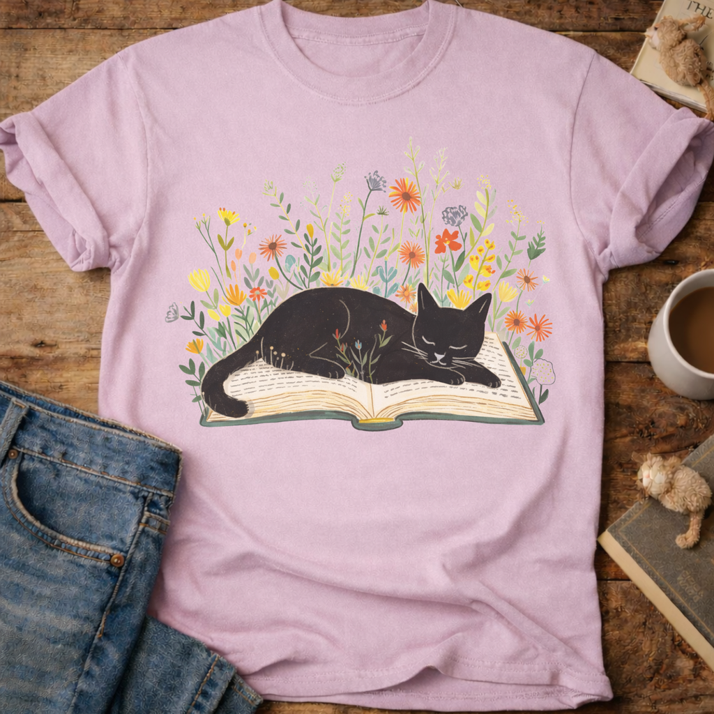 Cat on a Book T-Shirt