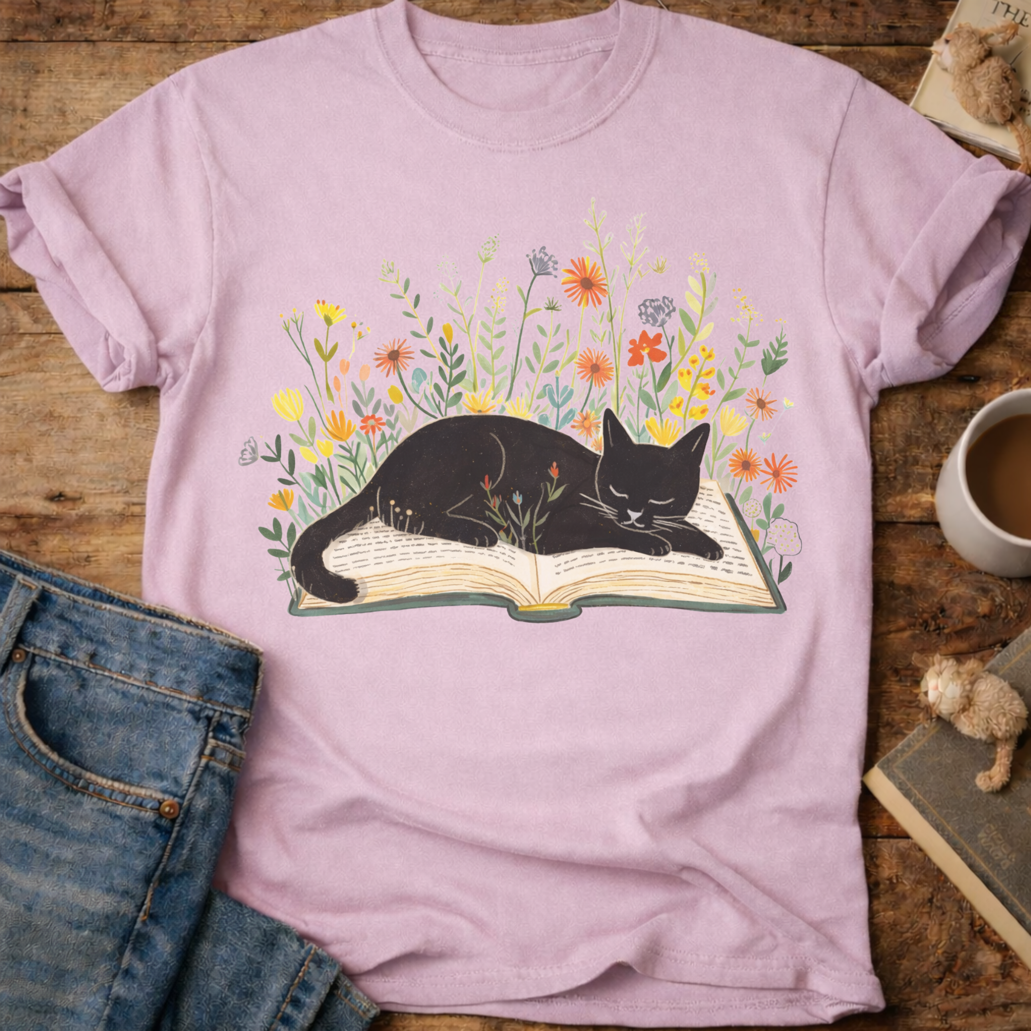 Cat on a Book T-Shirt