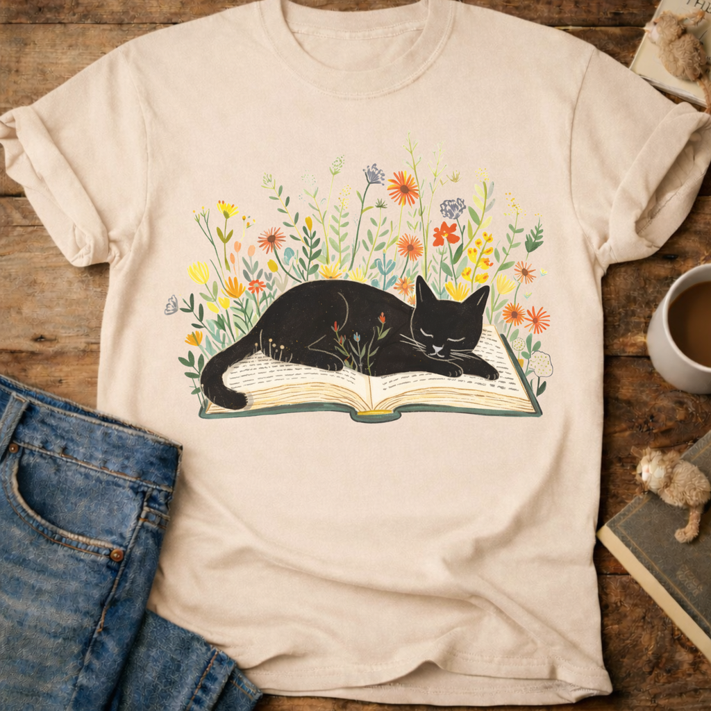 Cat on a Book T-Shirt