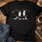 Festive Black & White Cats T-Shirt