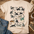 Cat Pattern T‑Shirt