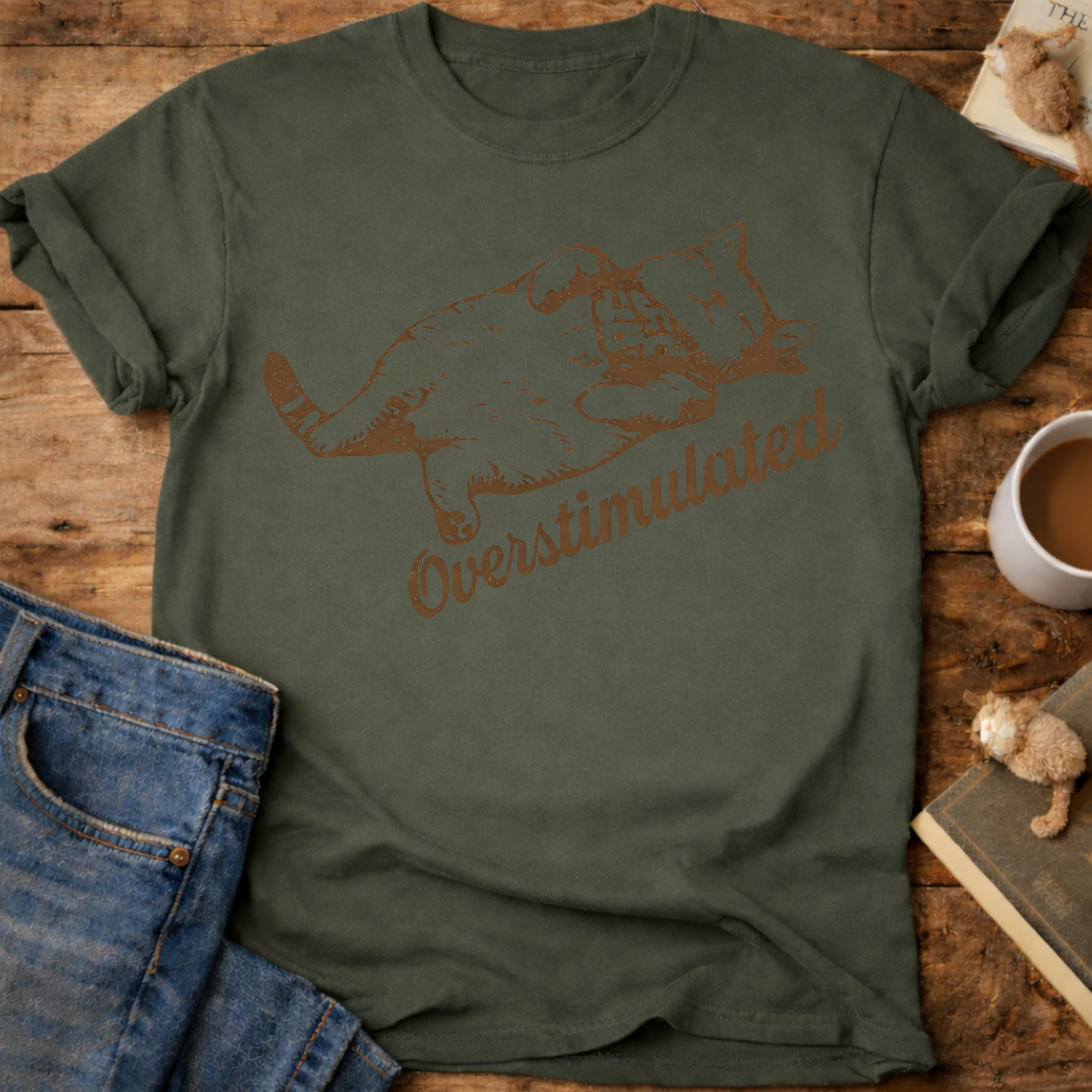 Overstimulated Cat T-Shirt