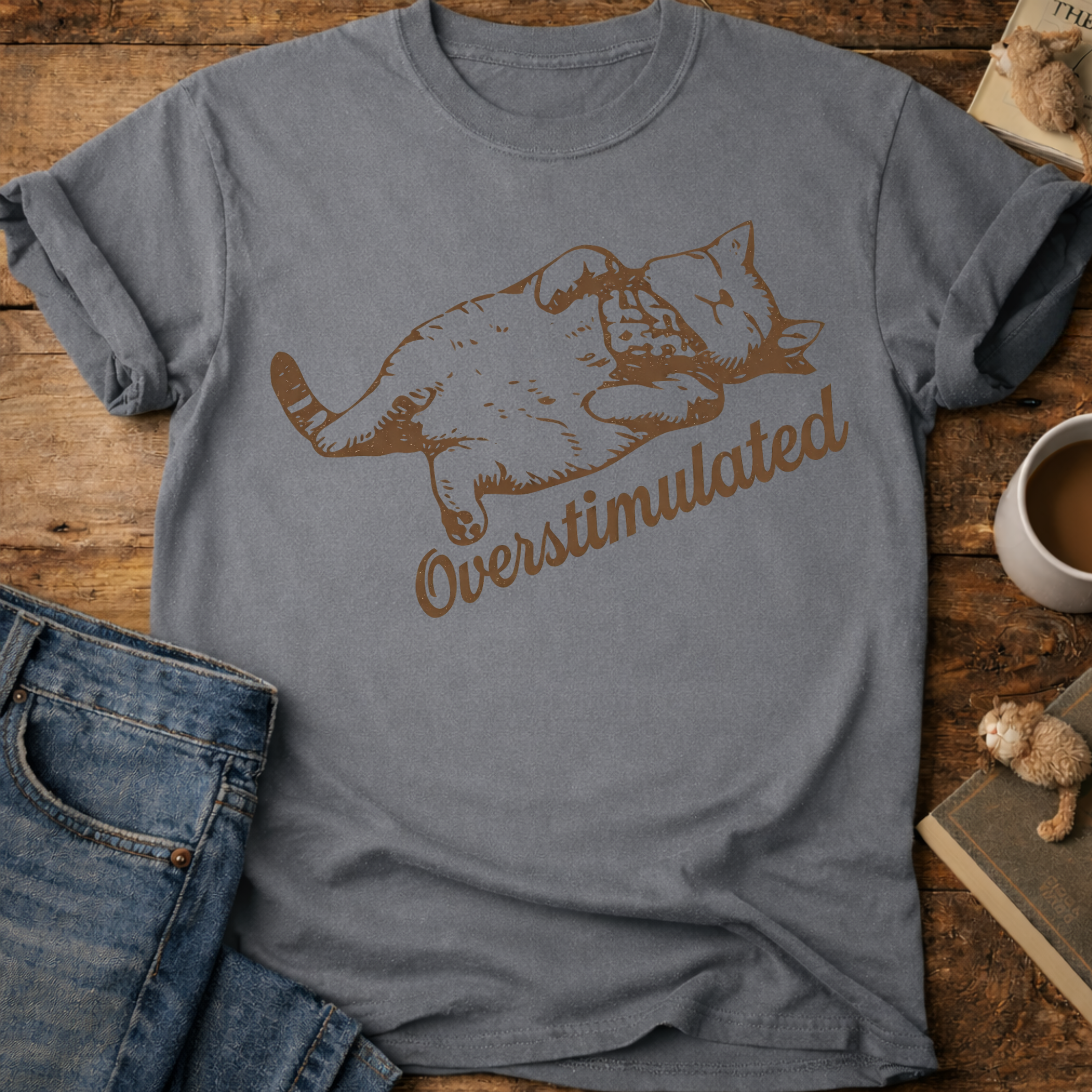 Overstimulated Cat T-Shirt