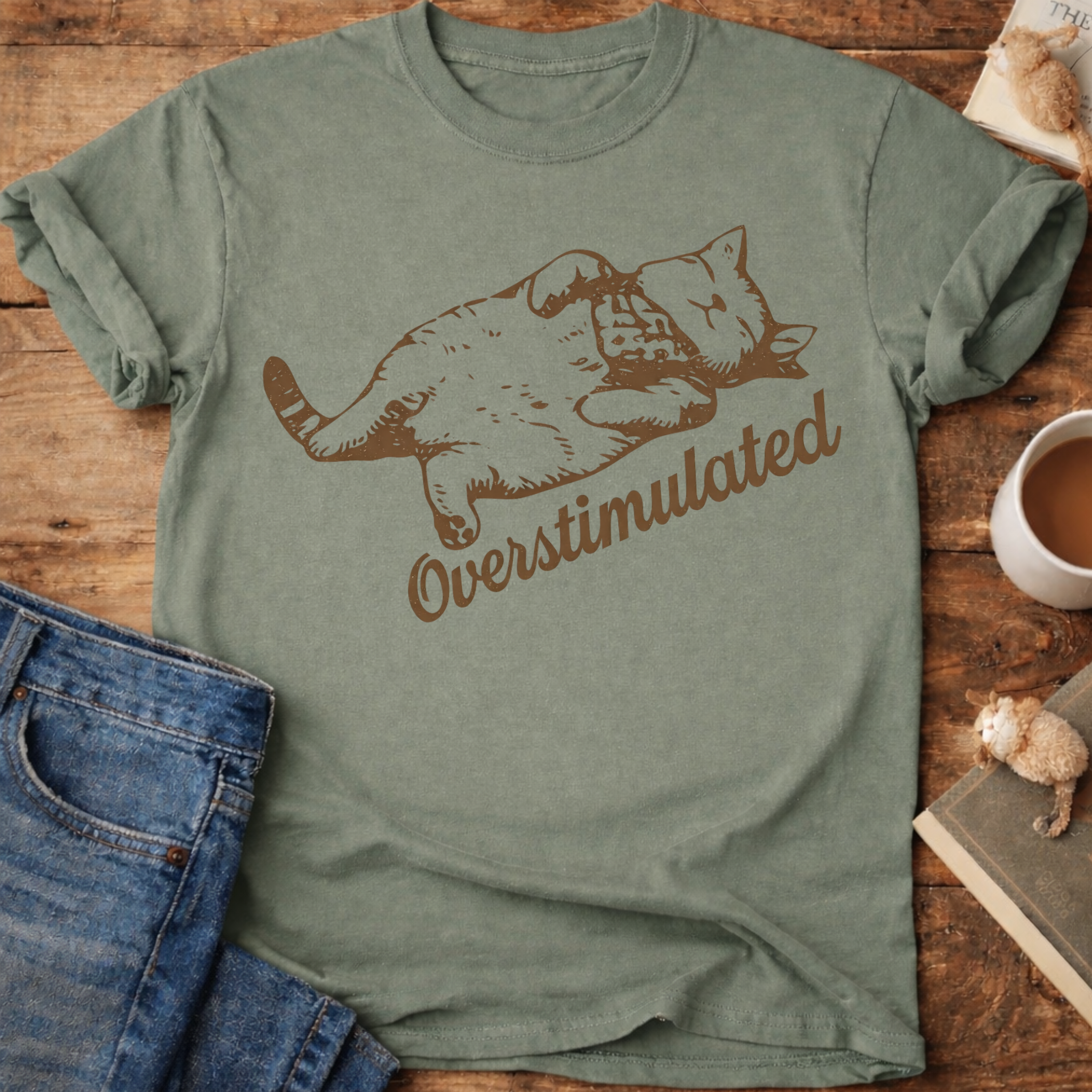 Overstimulated Cat T-Shirt