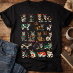 Colorful Kittens Grid T-Shirt