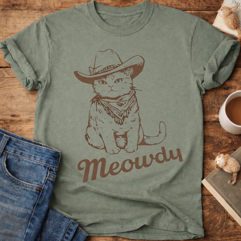Meowdy Cowboy Cat T-Shirt