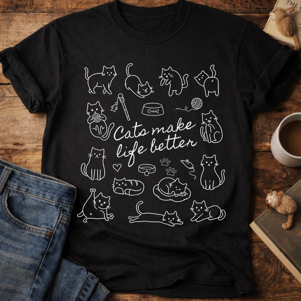 Cats Make Life Better T-Shirt