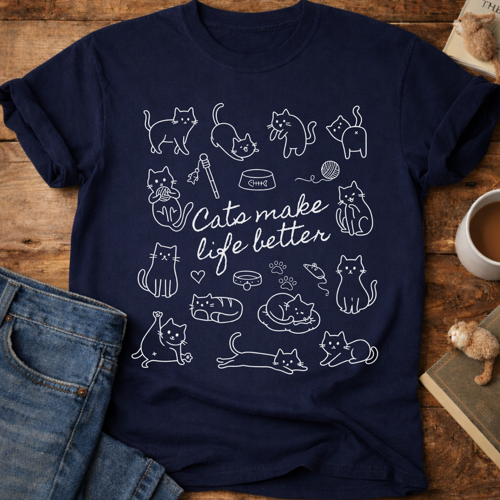 Cats Make Life Better T-Shirt