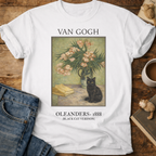Vintage Art Cat Floral T-Shirt